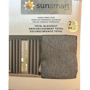 SunSmart Como Polyester Fabric Total Blackout Window Panel Pair